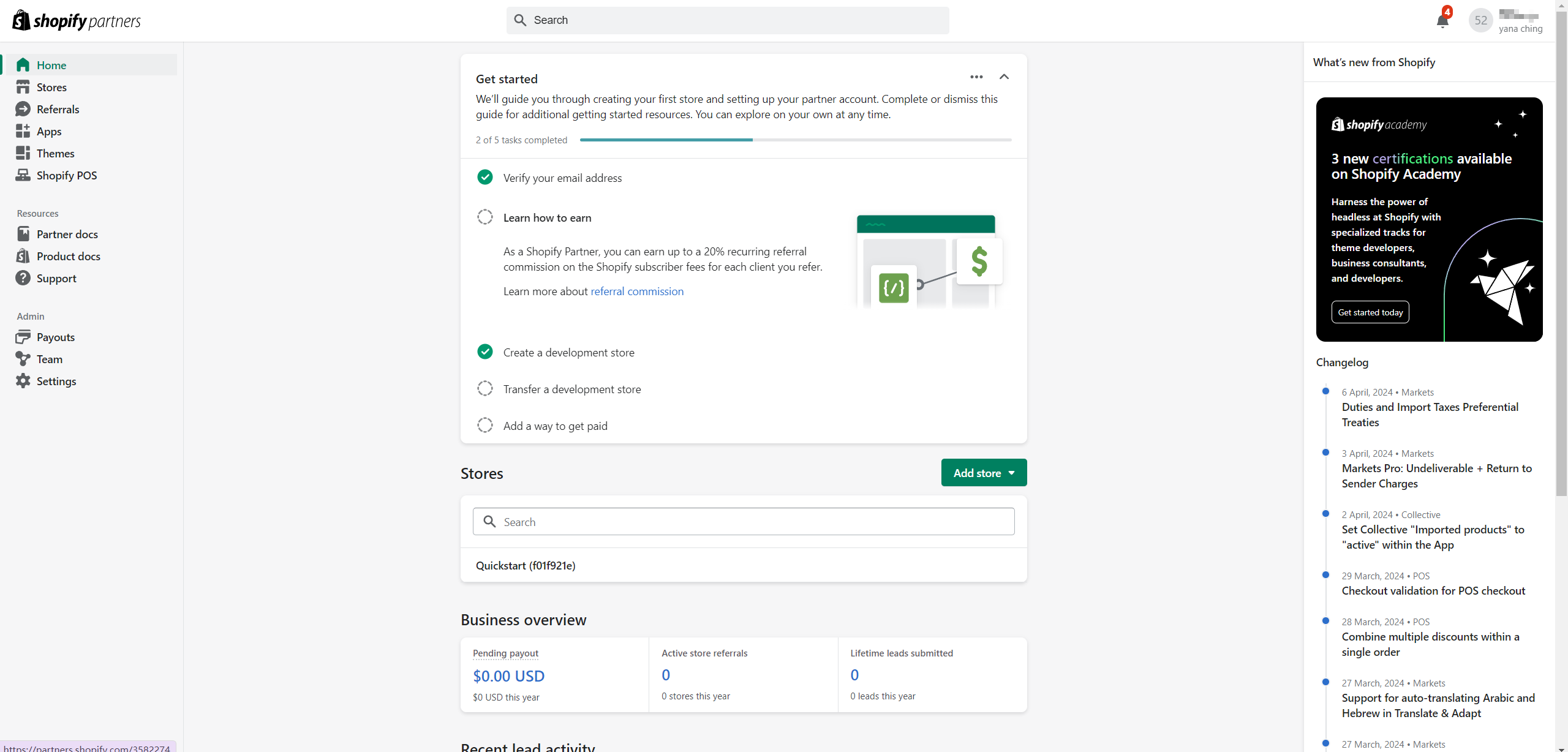 init shopify partner